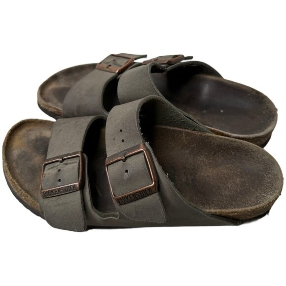 Birkenstock Arizona Leather Gray Shoes Sandals Size EU 37 US 6 Women’s - Picture 6 of 7